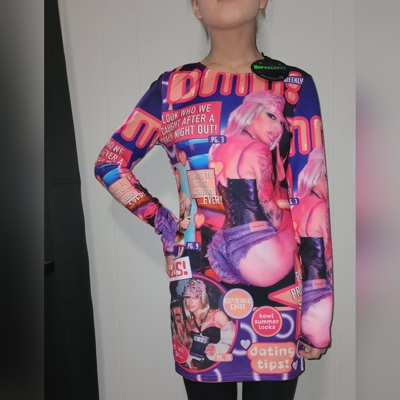 NWT Dolls Kill Limited Edition , Tabloids, Sexy, Mini Dress - Picture 2 of 11